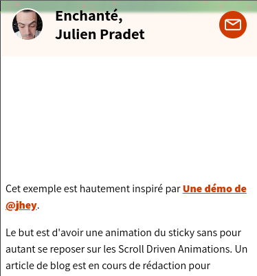 En étant au tout début du sticky, on voit une petite partie verte sous le sticky. Et il y a facilement 200px de blanc ensuite sous le sticky.